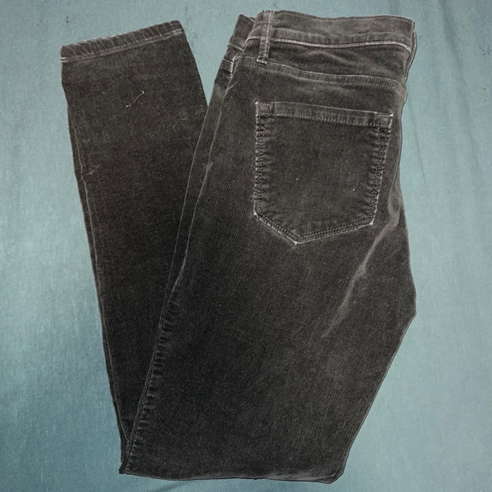 LOFT Corduroy Black Skinny Jeans Mid- Rise